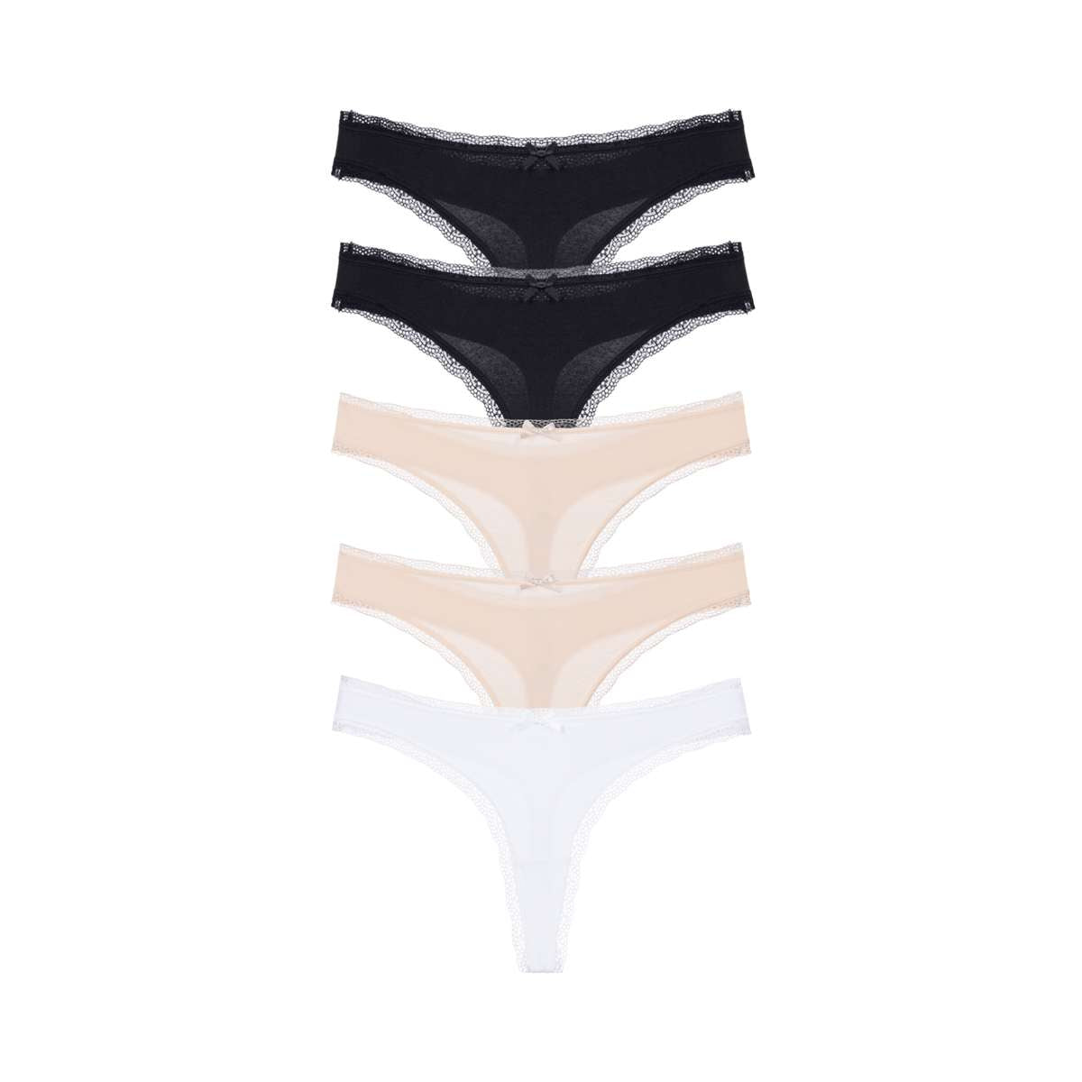 Essential Cotton 5 Pack Thong