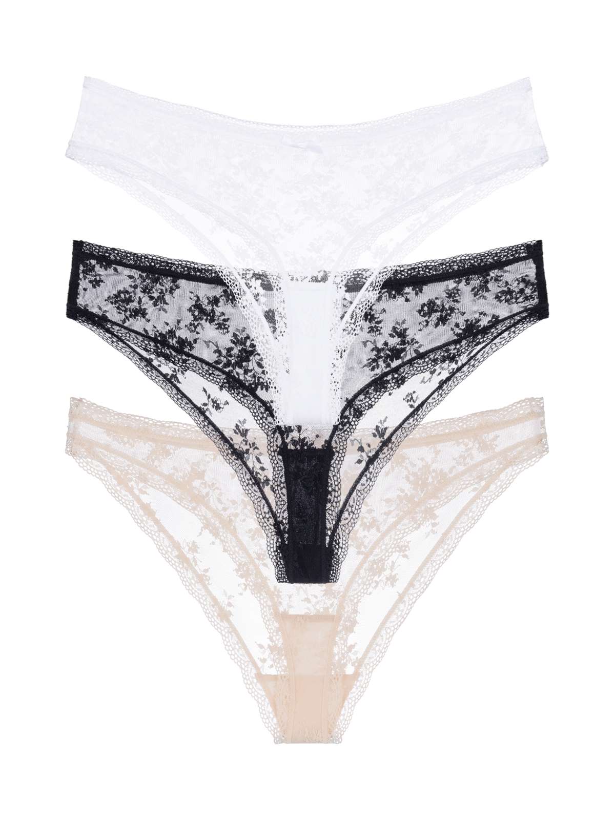 Essential Lace 3 Pack Cheeky Brazilian