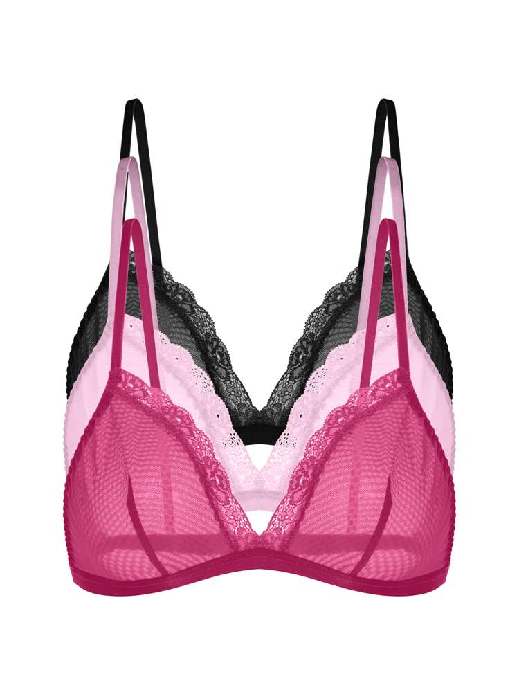 3 PACK MISHA NON PADDED BRALETTE