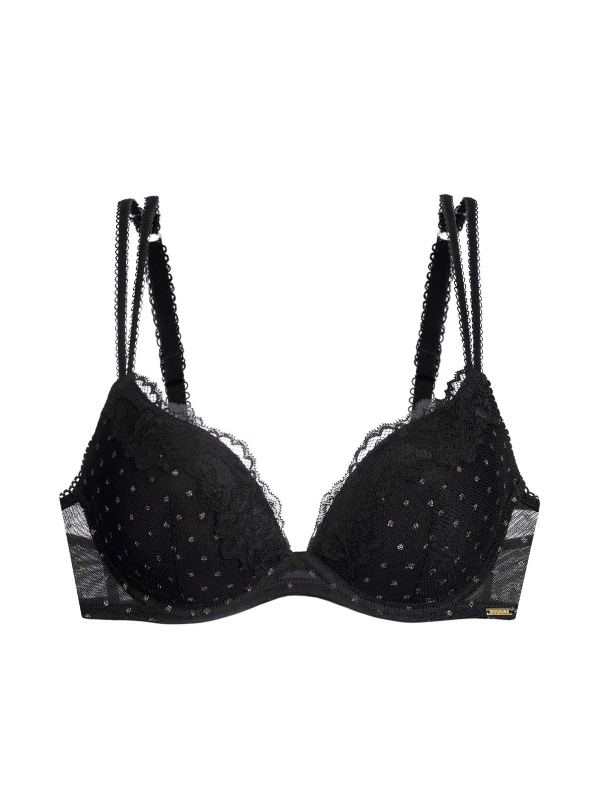 Origins Shimmer Dot Mesh Push Up Push Up Plunge Bra