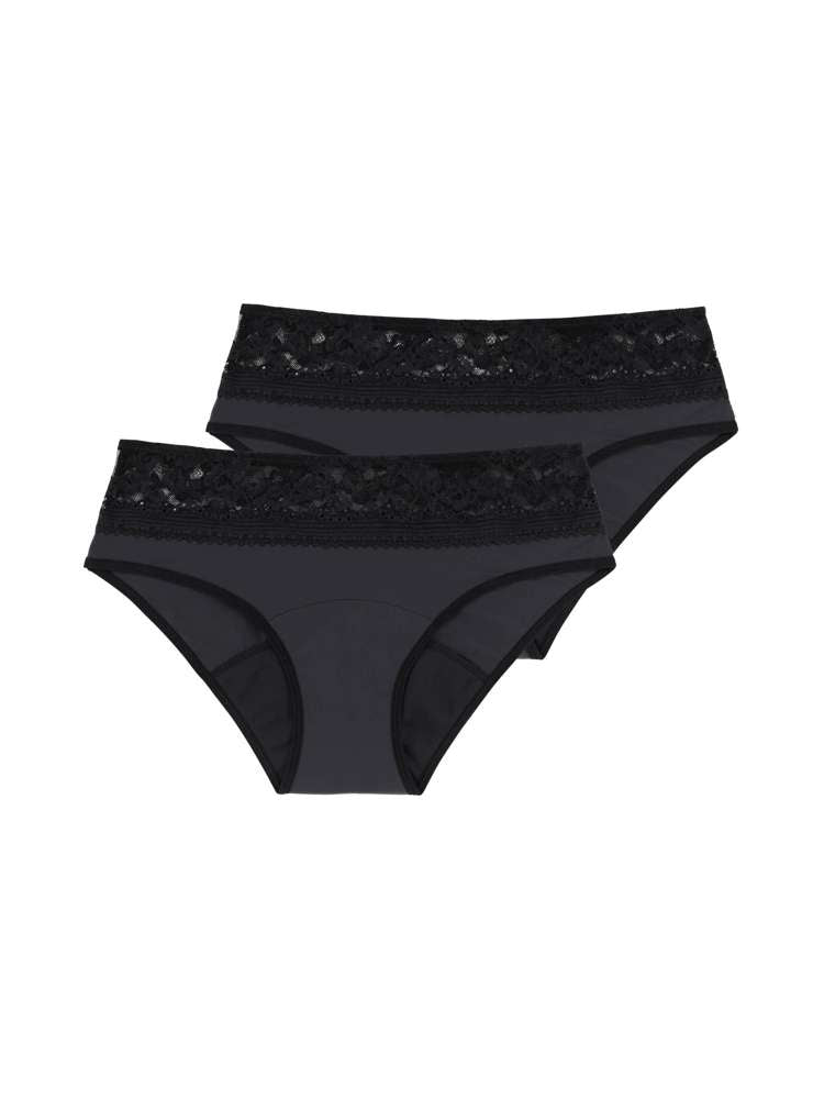 Lot de 2 culottes de règles hipster dentelle
