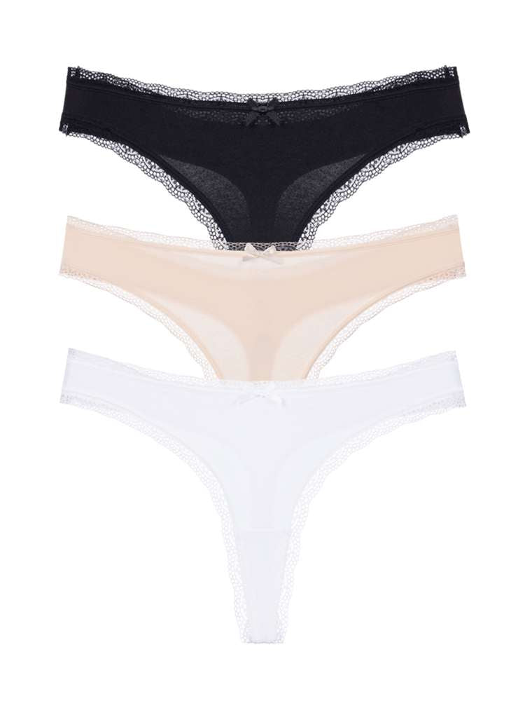 Lot de 3 tangas coton