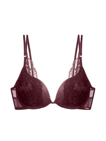 Soutien-gorge plongeant à coques en satin