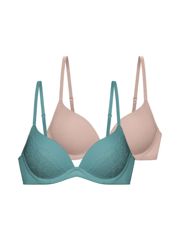 Lot de 2 soutiens-gorge push-up plongeant Yahara