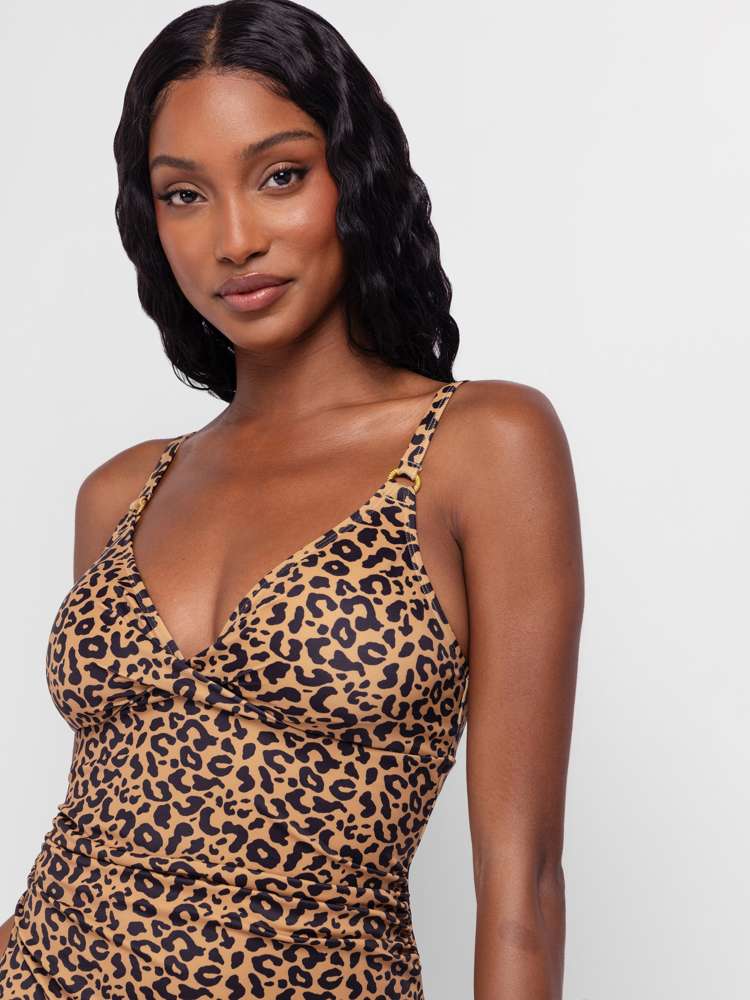 Maillot de bain gainant imprimé léopard