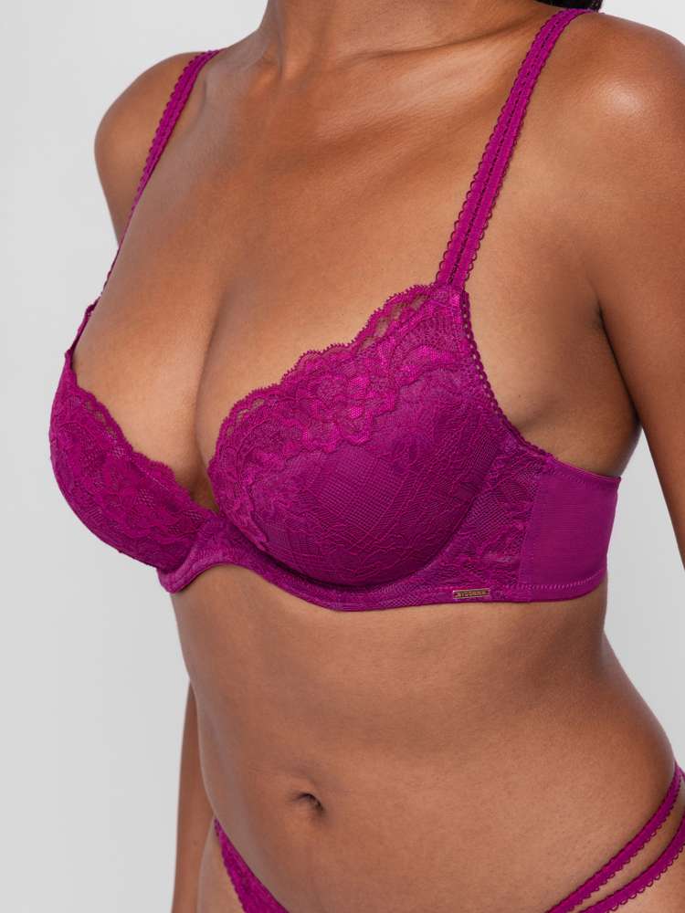 Soutien-gorge push-up plongeant dentelle