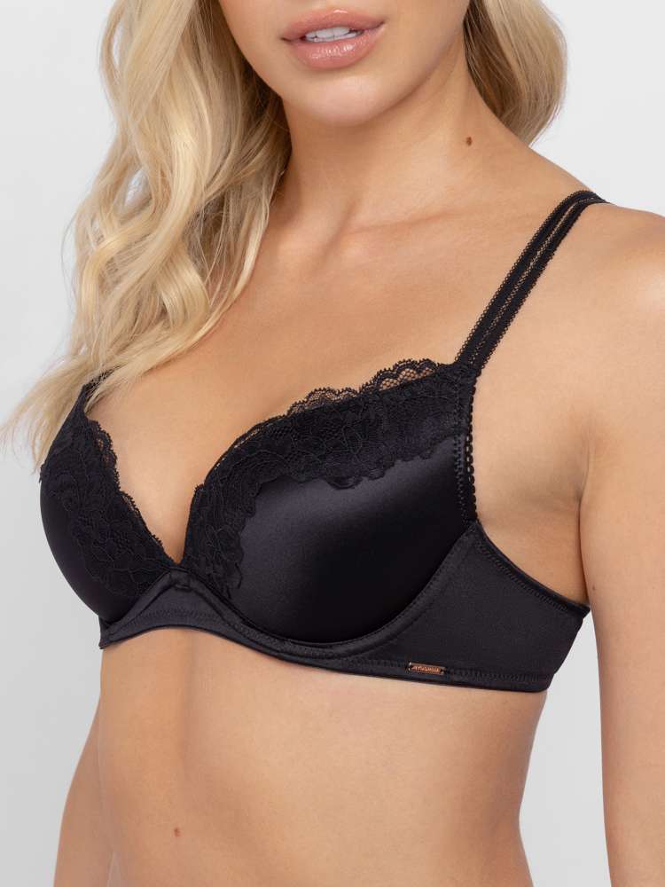 Soutien-gorge push-up plongeant microfibre