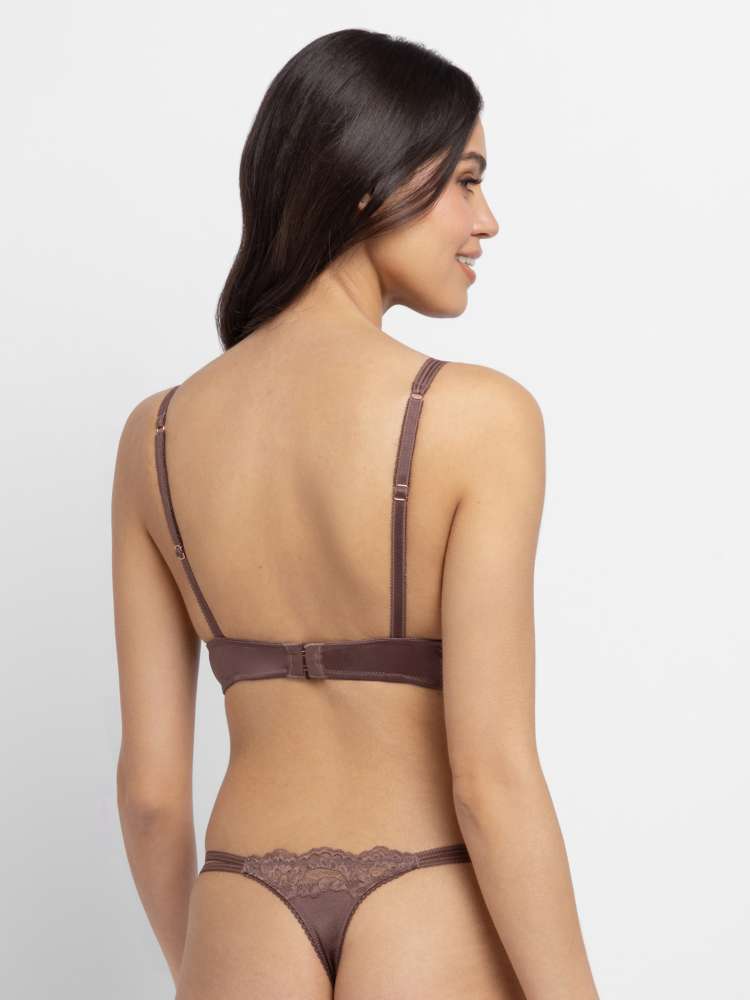 Soutien-gorge push-up plongeant microfibre