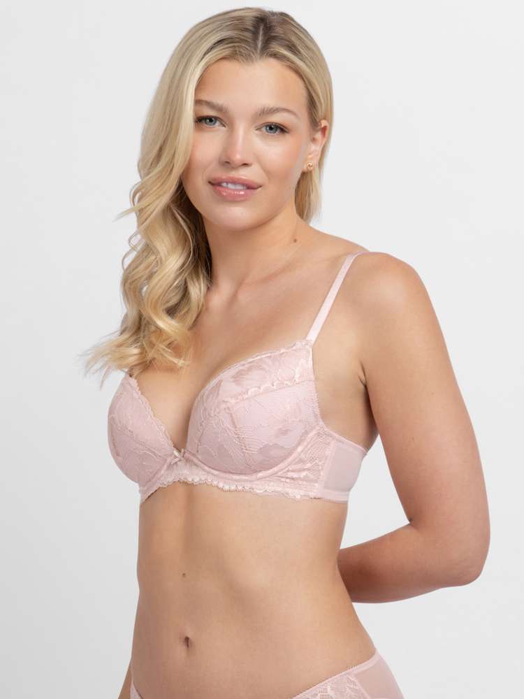 Soutien-gorge plongeant à coques dentelle