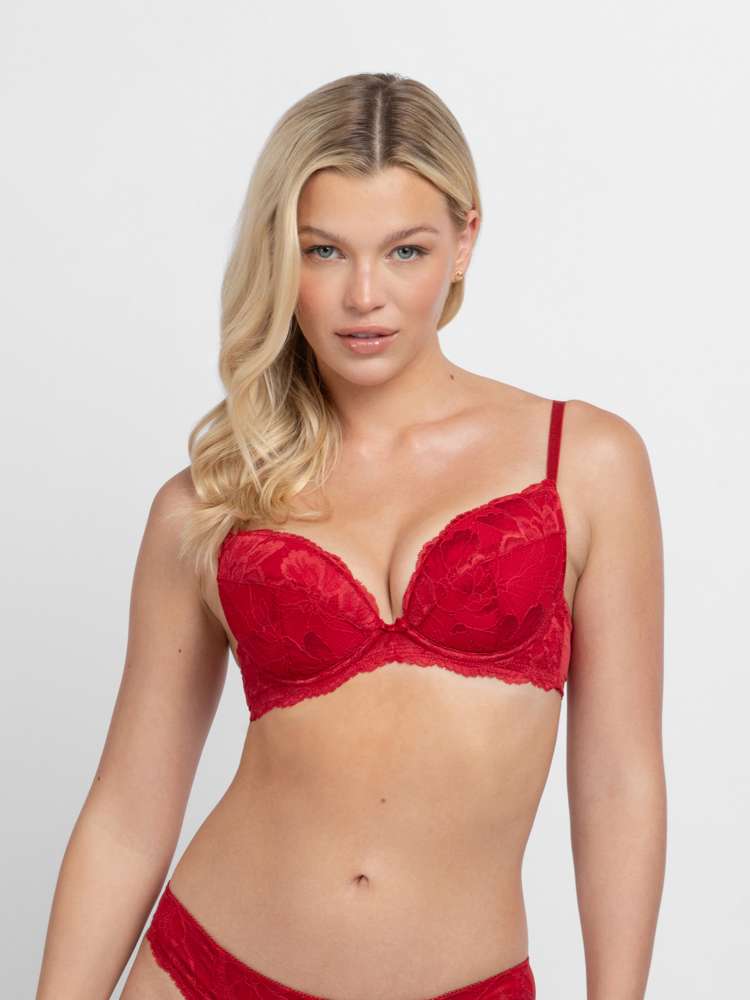 Soutien-gorge plongeant à coques dentelle